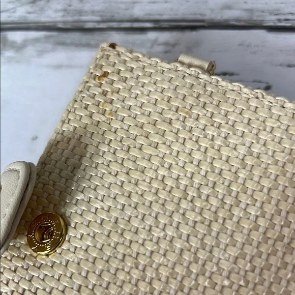 Etienne Aigner Cream Woven Wallet - Picture 7 of 9